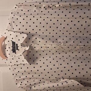 Lauren Ralph Lauren White Shirt with Black Polka Dots